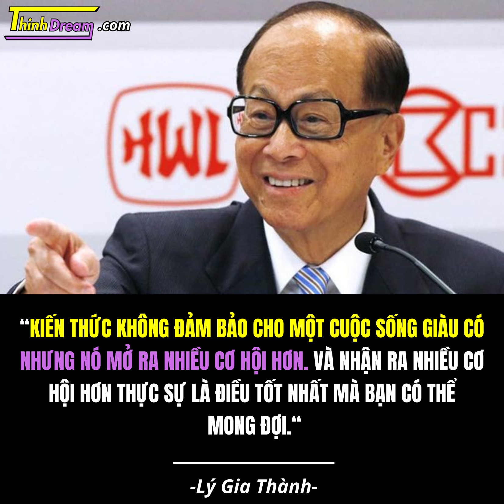 Lý Gia Thành là ai, Những câu nói của Lý Gia Thành